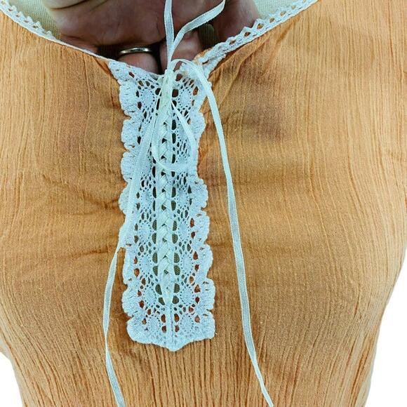 Victoria's Secret Orange Lightweight Lace Trim Nightgown Womens Medium - Picture 2 of 8